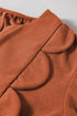 Bracelet Sleeve Split Neck Scallop Detail Pleated Corduroy Mini Dress